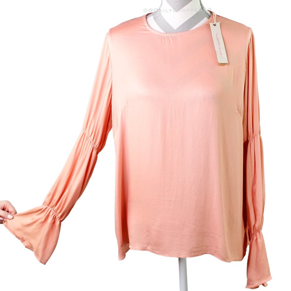 Mustard Seed Women's Peach Ruffled Sleeve Blouse
